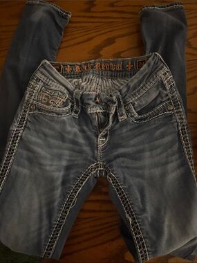 Rock Revival Women's Washed Blue Flare Jeans